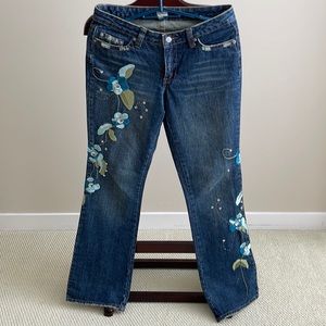 Vintage Guess Jeans Flower Stitchings